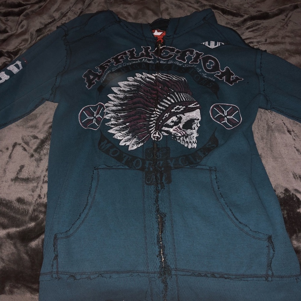 Men's size XL Affliction hoddie reversible